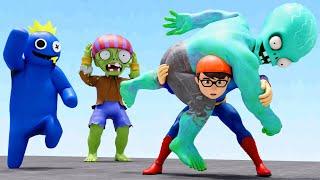 Nicksuper helps Rainbow Red Police Against Dr Zomboss Hulk ,Zombie Bullying Sky Blue Rainbow