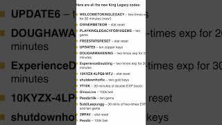 King Legacy Codes! (shutdownhotfix and UPDATE 6 dosent work)