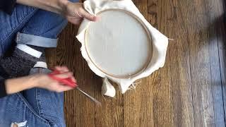 How to make a Punch Needle Frame using a wooden embroidery hoop and glue