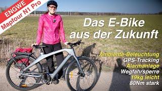 ENGWE Mapfour N1 Pro - Carbon-E-Bike mit GPS-Tracking, Alarmanlage, Ambiente-Beleuchtung...