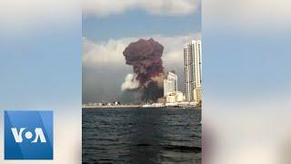 Beirut Explosion Seen From Nearby Boat