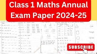 Class 1 math annual exam paper 2024-25/ Annual exam question paper for class 1 #exam #paper #maths