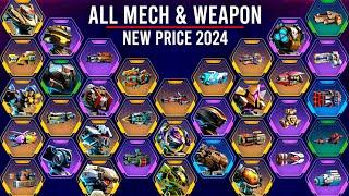 All Mechs & Weapons Price 2024 - Gear Market New Update - Mech Arena