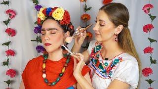 ASMR Outstanding Transformation Frida Kahlo | Hairstyling, Makeup, Accessorizing Finishing Touches