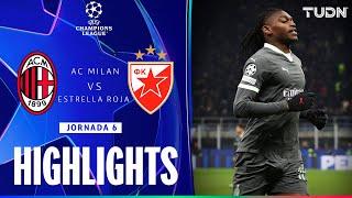 HIGHLIGHTS - Milán vs Estrella Roja | UEFA Champions League 24/25 | TUDN