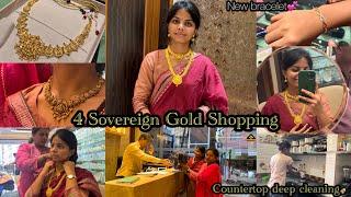 Vlog#42 Pudhu necklace,Bracelet & chain vaangiten||Gold shopping from savings #diml #goldshopping