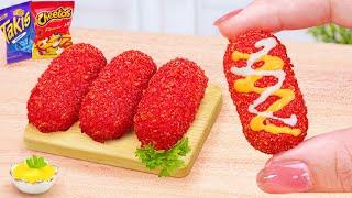 Best Korean Food  Miniature New Cheetos Fried Baby Octopus Corn Dog Recipe  Tina Mini Cooking