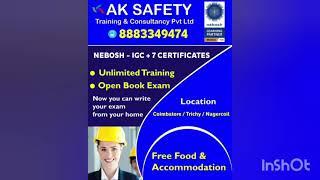 NEBOSH IGC COURSE IN COIMBATORE | NEBOSH IGC COURSE IN NAGERCOIL | NEBOSH IGC COURSE IN TRICHY