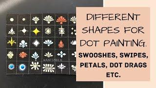 How to make different shapes in dot mandala painting PART 1. (Swooshes, swipes, petals, squares.)