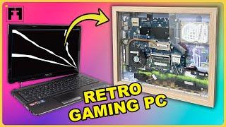 TRANSFORMING a BROKEN LAPTOP in a retro GAMING DESKTOP ( DIY )