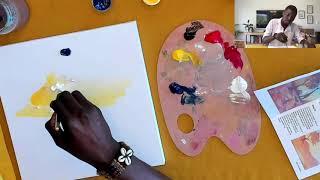 Joel Mamboka "African Skies" | Paint and Sip by Call 2 Care | Step by Step