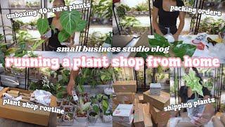 Running a Plant Store From Home Vlog🪴Unboxing Plant Shipment, Plant Shop Routine, Packing Orders