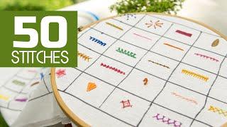 50 Hand Embroidery Stitches: Beginners Tutorials by HandiWorks