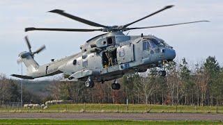 BANNED Royal Navy EH10 Merlins at RAF Eshott Airfield