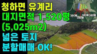 [매물번호407]#포항부동산 포항 토지 포항 매매 최고 좋은 시골 귀농 귀촌 좋은 땅 넓은 땅 토지매매 청하면 토지 분할매매