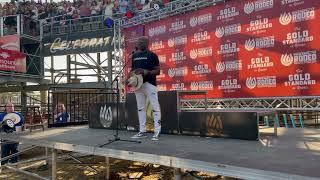 Singing the National Anthem at my first ever rodeo!