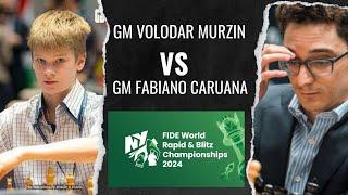 FABIANO CARUANA LOSES TO VOLODAR MURZIN IN ROUND 2 || FIDE WORLD RAPID 2024