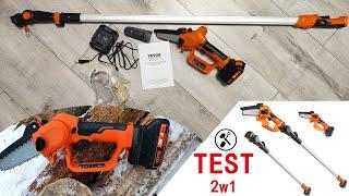 2in1 Mini Chainsaw TEST ( Branch Cutting & Tree Trimming) VEVOR