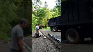 #13Work with me. Cobblestone edging install. #work #landscaping #shorts #youtubeshorts