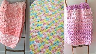 3 Bernat Baby Blanket Crochet Patterns Super Chunky Yarn Easy Projects Left Handed