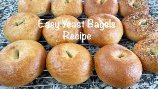 Yeast Bagels | Homemade Bagels | Bagel Recipe | Traditional Bagels| Bagel Recipe Ideas | Plain Bagel