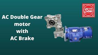 AC Double Gear Motor with Brake |  Double Worm Gear Motor | Low RPM Motor  |  1 RPM Motor