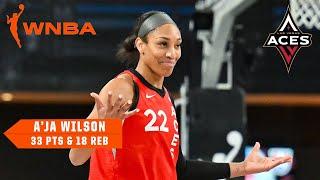 33 PTS & 18 REB  A'ja Wilson continues HISTORIC season for the Las Vegas Aces! | WNBA on ESPN