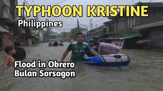 Bagyong Kristine / Typhoon Kristine Floods Obrero Bulan Sorsogon Philippines