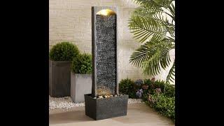 Peaktop by Teamson Home Garden Water Feature, Large Outdoor Straight Water Fountain