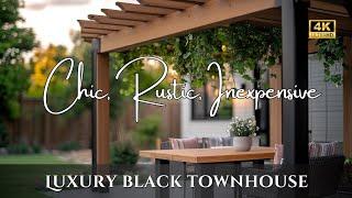 Inexpensive Luxury Black Townhouse: Creative Decor Ideas with Rustic Furniture & Chic Black Accents