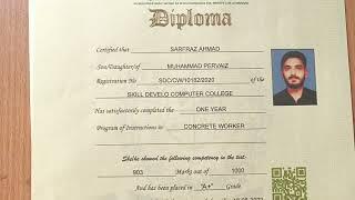 Concrete Worker 1 Year Diploma Online Record By CVPE