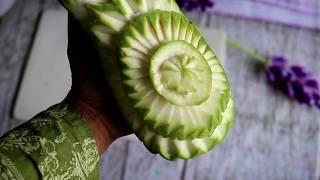 Abidas design | vegetable carving | easy carving for beginners