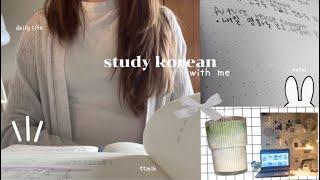 study korean with me ⋆𐙚 ₊ ° ⊹ korean language vlog, ttmik, strawberry pancakes, cozy introvert life