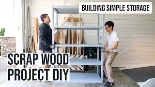 Building Simple Storage Shelf Out of Scrap Wood DIY