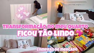 TRANSFORMAÇÃO NO MEU QUARTO FICOU LINDO| COMPRAS DE MERCADO| Passeio no shopping em família 🫶