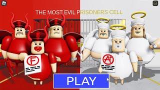 DEVIL FAMILY BARRY Vs ANGEL FAMILY in BARRY'S PRISON RUN! New Scary Obby (#Roblox)