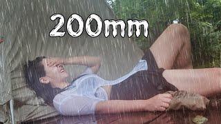 Heavy rain + lightning  It rains like crazy! | Camera cell phone Everything stops flooding filming?