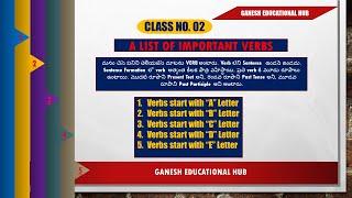 List of important verbs start with A,B,C,D&E Letter - 01 II Types of Verb forms V1,V2&V3 in English