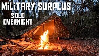 Solo Overnight In Woodland | Dutch Army Canvas Tent | British Army Arctic Sleeping Bag | Ration X