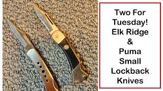 Two For Tuesday:  Elk Ridge and Puma Small Lockback Knives #randy'swsg #j.o.venturesoutdoors