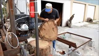 Homemade Sawmill Cutting 100+ Year Old Mesquite Biscuits Slices