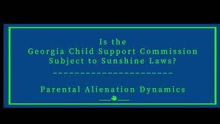 Is the Georgia Child Support Commission Subject to Sunshine Laws (GOMA and GORA)?