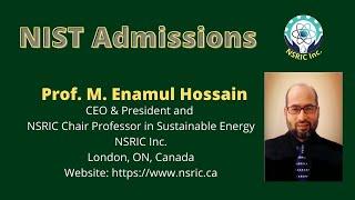 NIST Admission, Introduction by Prof. M.Enamul Hossain.