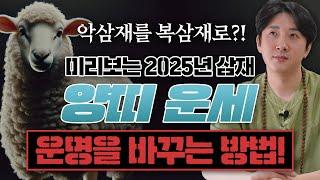 미리 보는 2025년 삼재띠 양띠 운세! / 악삼재가 복삼재로 바뀝니다! / 최악을 피하는 방법!