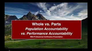 The Basics of Results Based Accountability