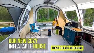 Cozy 2 bedroom inflatable TENT for camping - Quechua AIR second unpacking and review #tent #camping