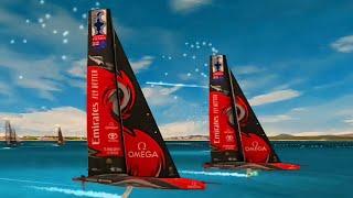 Race 4 of Virtual Regatta. EmiratesTeamNZ Ac75 Class. America'scup Cadiz Spain Eregatta.