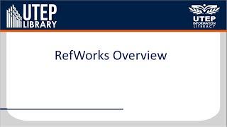 RefWorks Overview