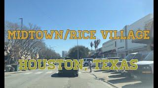 Driving from Galleria Mall to Rice Village, Houston Texas. USA