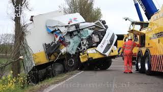 HEAVY RECOVERY OF CRASHED TRUCK FROM DITCH  